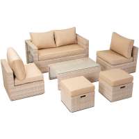 2020 Hot Sale Outdoor Patio Rattan Sofa 6Piece