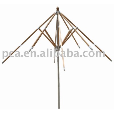 outdoor umbrella (s/s pole teak wood rib)