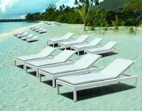 Outdoor Furniture - Wicker Beach Sunloungers