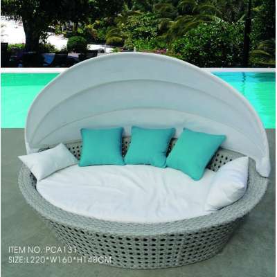 Patio Furniture Garden Round Daybed with Tent